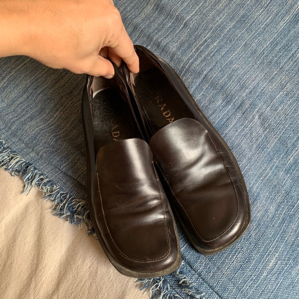 Prada Women’s  Dark Brown Leather Trappeur Vintage Loafers